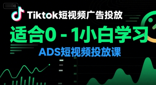 Tiktok短视频广告投放，适合0-1小白学习ADS短视频投放课-爱我搜(25so)资源网