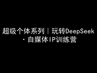 超级个体系列，玩转DeepSeek·自媒体IP训练营，deepseek教程-爱我搜(25so)资源网